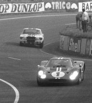 Le Mans 1967  Often overloooked - an R-Shelby driven by Claude Dubois follows the well-known GT40 #1 very closely Picture courtesy - Ford Media 100th Anniversary Picture collection